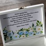 Skrzynka na prezent ślubny dla Pary Młodej Kw - Personalizowana skrzynka na prezent ślubny dla Pary Młodej pudełko na pieniądze dla nowożeńców kwiaty ślub wesele