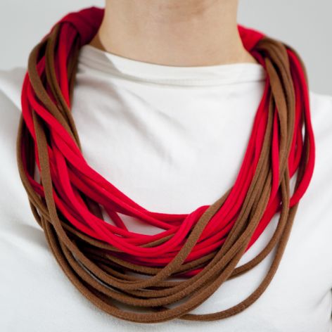 Zamotka, dzianinowy naszyjnik, makaronowy szal