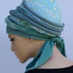 lekki turban GOŁĘBICA - szarfa wiązana z tyłu głowy