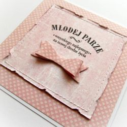 Młodej Parze - kartka ślubna w różu