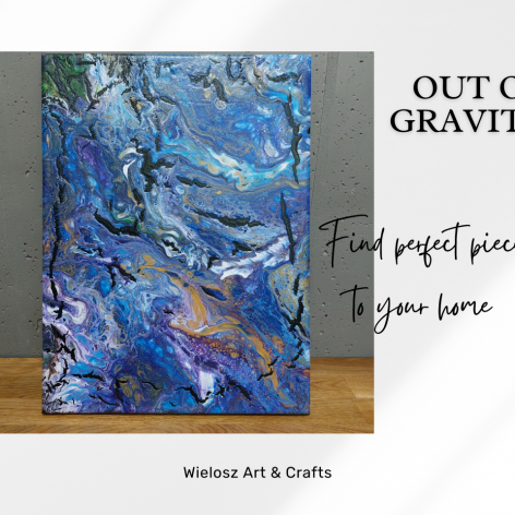 Ręcznie malowany pouring struktura 40 x 50 cm