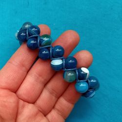 Bransoletka niebieska z Agatem 10 mm makrama boho Bransoletka niebieska z Agatem 10 mm makrama boho