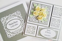 Kartka MŁODEJ PARZE z kremowymi różami