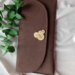 Brązowa czekoladowa torebka kopertówka wesele