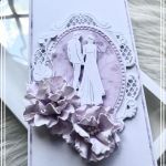 Kartka ślubna w pudełku z okienkiem violet - zdjęcie 2