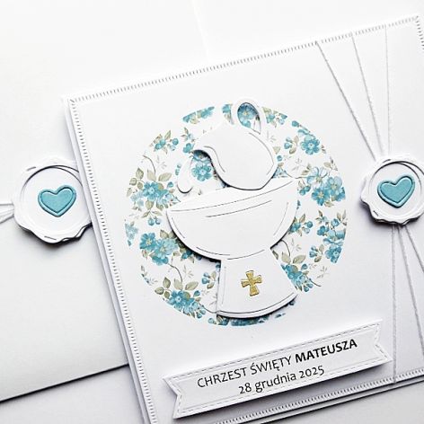 Kartka na Chrzest skromna ręcznie robiona