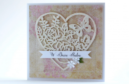 Kartka ŚLUBNA ażurowe serce #2