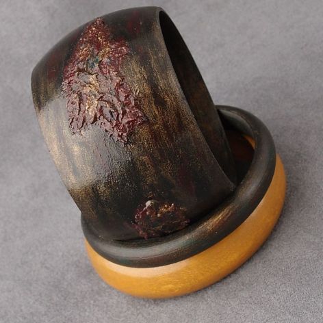 Drewniane bransoletki Jesienny Bakłażan