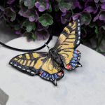 Wisiorek Motyl - pastelowy żółty - wisiorek motyl