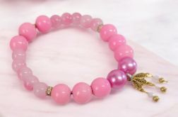 Bransoletka na gumce różowa