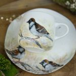 Filiżanka ręcznie malowana prezent ptaki - 