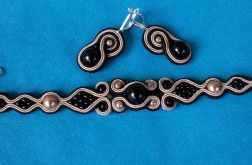 Komplet Czarno-beżowy