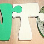 GIGA Literkowe puzzle - zielone - 