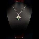 Srebrny  wisior z rubinem w fuchsycie green - sterling silver pendant with ruby in fuchsite