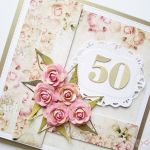 Kartka ROCZNICA ŚLUBU pastelowe róże - Kartka na rocznicę ślubu z pastelowymi różyczkami