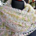 Długi pastelowy szal mgiełka - szal moher