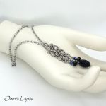 Naszyjnik chainmaille - onyks i lapis-lazuli - 