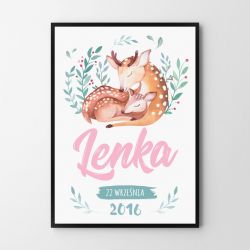 Plakat Metryczka Sarenki 50X70 B2