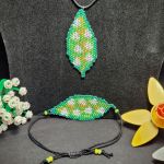 Komplet biżuterii koralikowej "Wiosenne Konwalie" Prezent dla Niej - Komplet biżuterii koralikowej "Wiosenne Konwalie" Prezent dla Niej