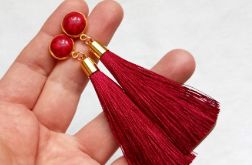 Sztyfty kolczyki z Chwostem Bordowe lub Czerwone