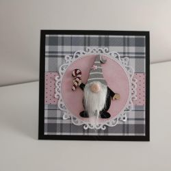 Krtka świąteczna Boże Narodzenie różowa skrzat