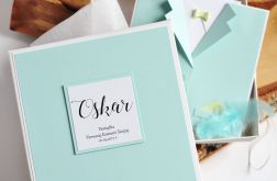 Turkusowy GARNITUREK W PUDEŁKU komunia