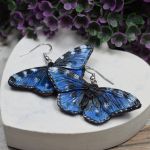 Motyle - kolczyki wiszące niebieskie - kolczyki niebieskie motyle