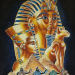 Obraz, 35x50cm, Tutanchamon i Nefertiti, Płótno Faraońskie, Egipt, 100% oryginalny 12 - 