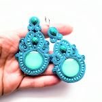 Turquoise Circle kolczyki sutasz - 