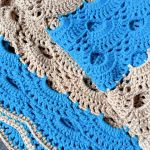 Bardzo duża chusta karmelowo niebieska - wyjątkowa chusta