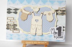 Kartka na roczek z praniem