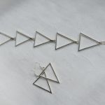 Kolczyki 3 trójkąty wiszące długie - do kompletu