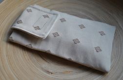 Etui na telefon lub okulary - beżowe w romby