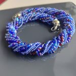 Naszyjnik Krótki Koraliki Niebieskie Mix - 