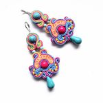 Madras Blue kolczyki sutaszowe - 