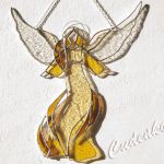Anioł żółty witraż - Tiffany - 