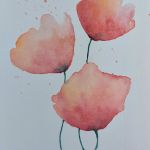 Kwiaty- dwie akwarele A5  - 
