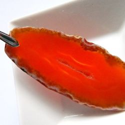 Surowy pomarańczowy plaster agatu, wisior 