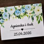 Skrzynka na prezent ślubny dla Pary Młodej Kw - Personalizowana skrzynka na prezent ślubny dla Pary Młodej pudełko na pieniądze dla nowożeńców kwiaty ślub wesele