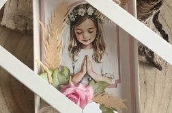 165,Kartka na komunię w pudełku dla dziewczynki