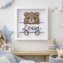 Ramka dekoracyjna z misiem 3D miś 