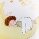 Obrazek z aniołkiem, personalizowana pamiątka - pamiątka narodzin dziecka