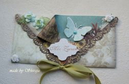 kartka 'moc życzeń' -turkusowy ogród