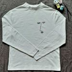 Koszulka długi rękaw ręcznie malowana unisex - T-shirt długi rękaw unisex