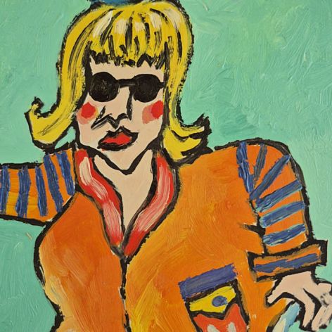 obraz olejny dama i kot