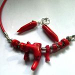 Koral naturalny,czerwony, unikatowa biżuteria - 