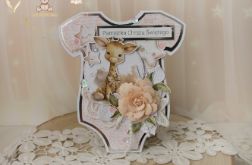 Kartka body na chrzest "Cute Baby Girl"GOTOWA