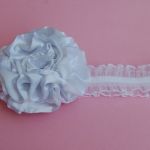 Opaska niemowlęca - "Satynowa biel" - 