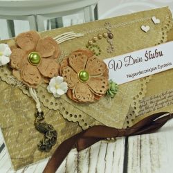 Kopertówka z okazji ślubu- z pawiem