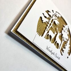 Kartka Bożonarodzeniowa shimmer gold